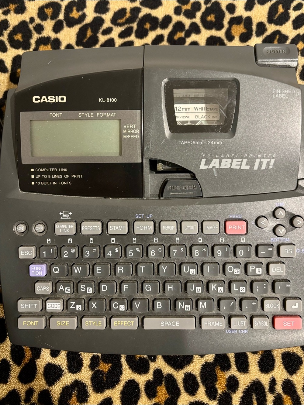 Casio Black and Gray KL-8100 Electronic Label Printer With Label Tape
